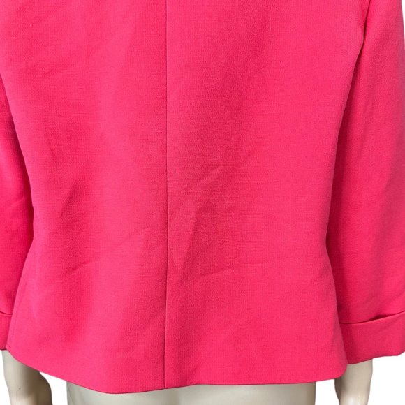 Isabella De Marco Womens Open Blazer Size 8 Coral Mid Length Lined - Picture 8 of 14